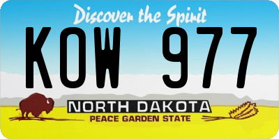 ND license plate KOW977
