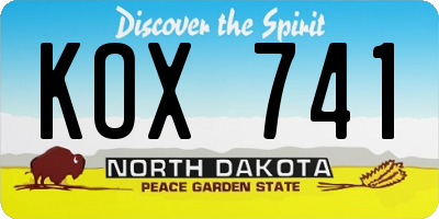 ND license plate KOX741