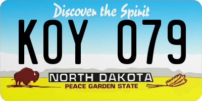 ND license plate KOY079