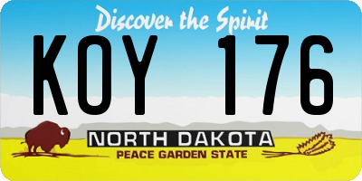 ND license plate KOY176