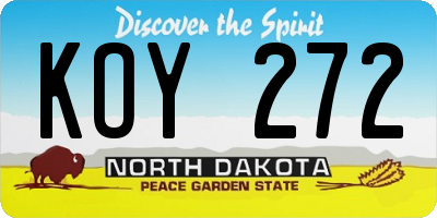 ND license plate KOY272