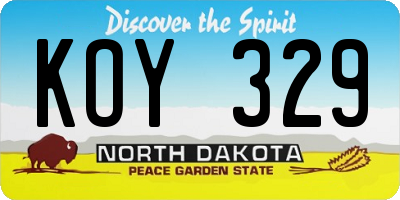 ND license plate KOY329