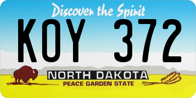ND license plate KOY372