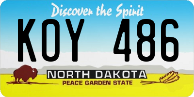ND license plate KOY486