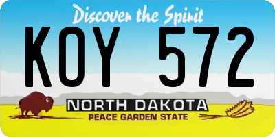 ND license plate KOY572