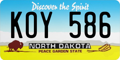 ND license plate KOY586