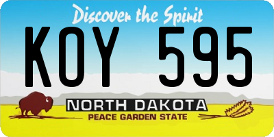 ND license plate KOY595