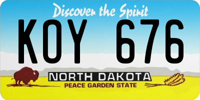 ND license plate KOY676