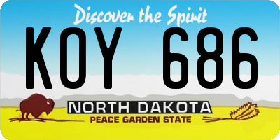 ND license plate KOY686