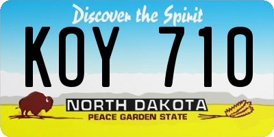 ND license plate KOY710