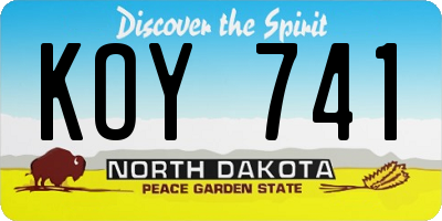 ND license plate KOY741