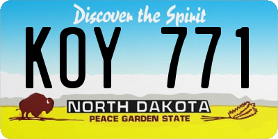 ND license plate KOY771