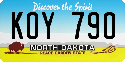 ND license plate KOY790