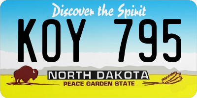 ND license plate KOY795