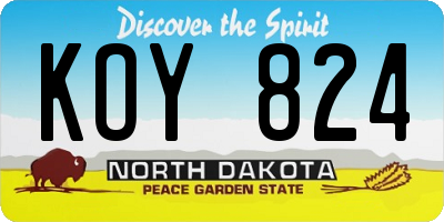 ND license plate KOY824