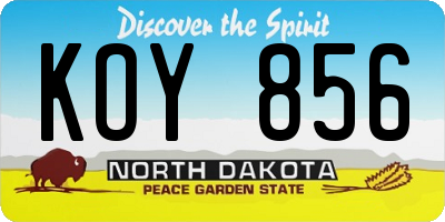 ND license plate KOY856