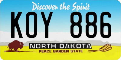 ND license plate KOY886