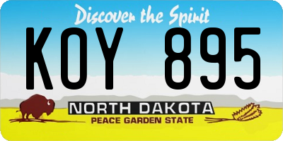 ND license plate KOY895