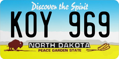 ND license plate KOY969