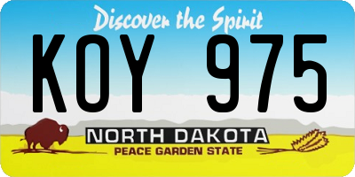 ND license plate KOY975