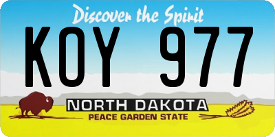 ND license plate KOY977