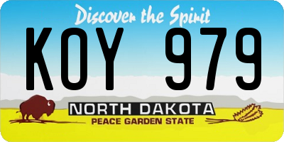 ND license plate KOY979