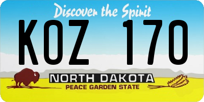 ND license plate KOZ170