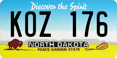 ND license plate KOZ176