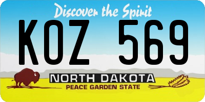 ND license plate KOZ569