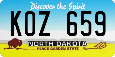 ND license plate KOZ659