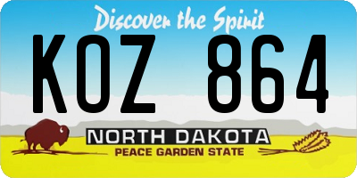 ND license plate KOZ864