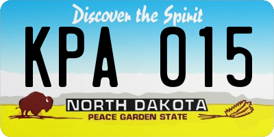 ND license plate KPA015