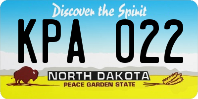 ND license plate KPA022