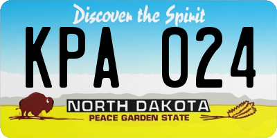 ND license plate KPA024