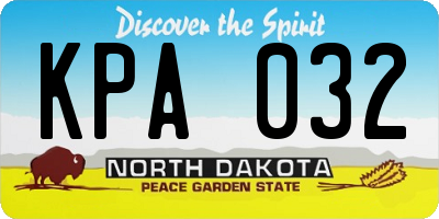 ND license plate KPA032