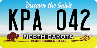 ND license plate KPA042