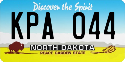 ND license plate KPA044