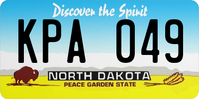ND license plate KPA049