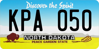 ND license plate KPA050