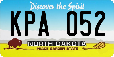 ND license plate KPA052