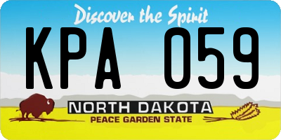 ND license plate KPA059