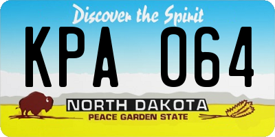 ND license plate KPA064