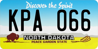 ND license plate KPA066