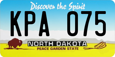 ND license plate KPA075