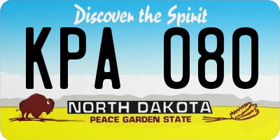 ND license plate KPA080