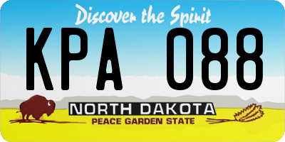 ND license plate KPA088