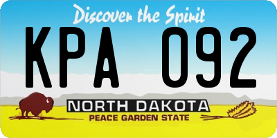 ND license plate KPA092