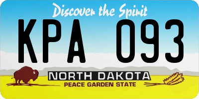 ND license plate KPA093