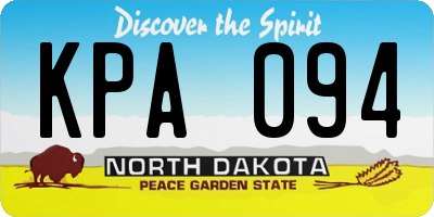 ND license plate KPA094