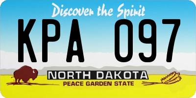ND license plate KPA097
